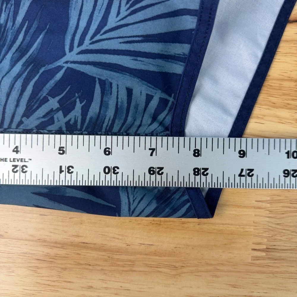 Fair Harbor Men Medium Blue Palm Leaf Floral Lined Swim Trunks 7.5